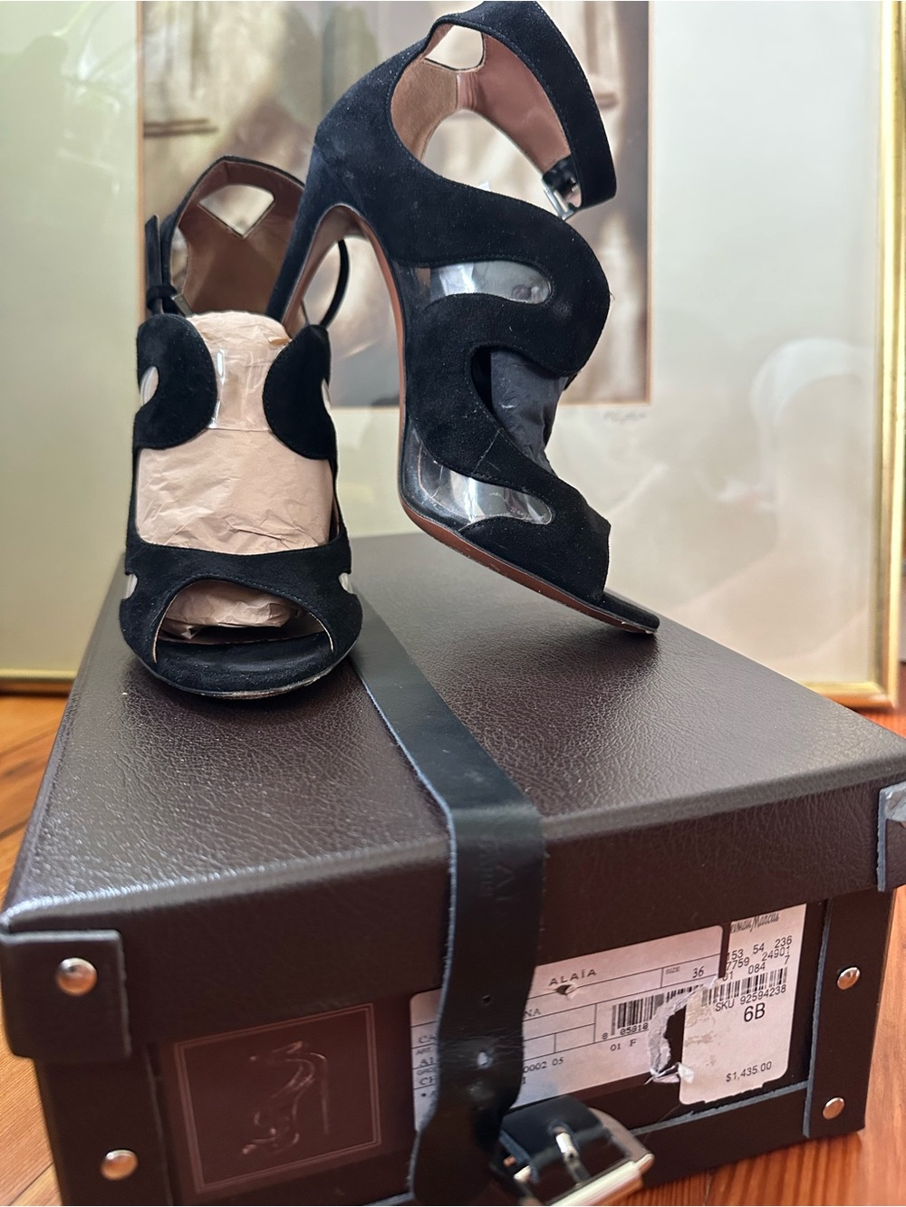 Alaïa Calzature Donna black Suede Sculptural Cutout stiletto